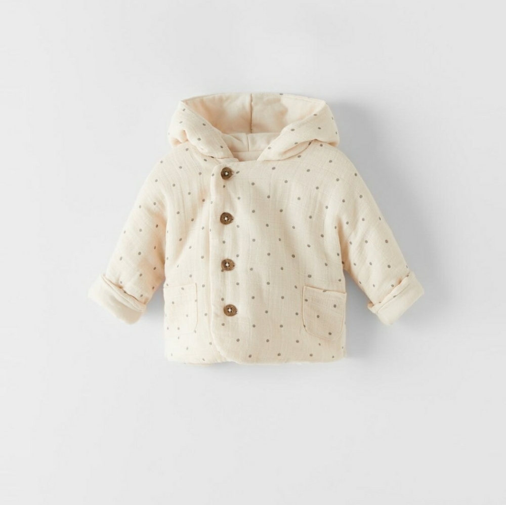 Zara Baby (6-9M) Muslin Polks Dot Jacket